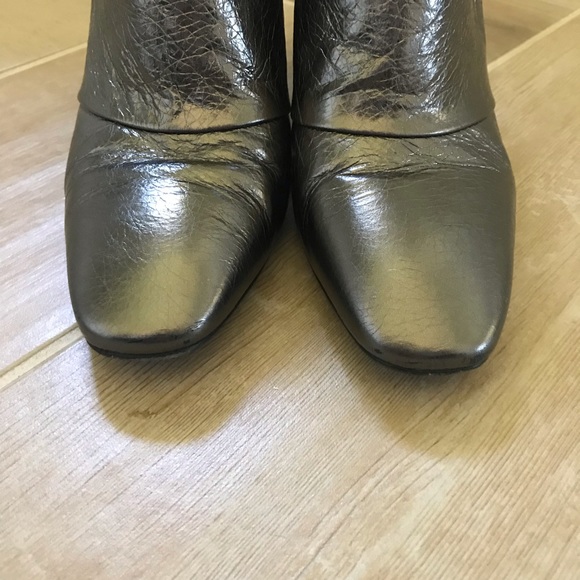 Bottega Veneta Gunmetal Metallic Ankle Booties - Picture 2 of 8